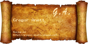 Gregor Anett névjegykártya